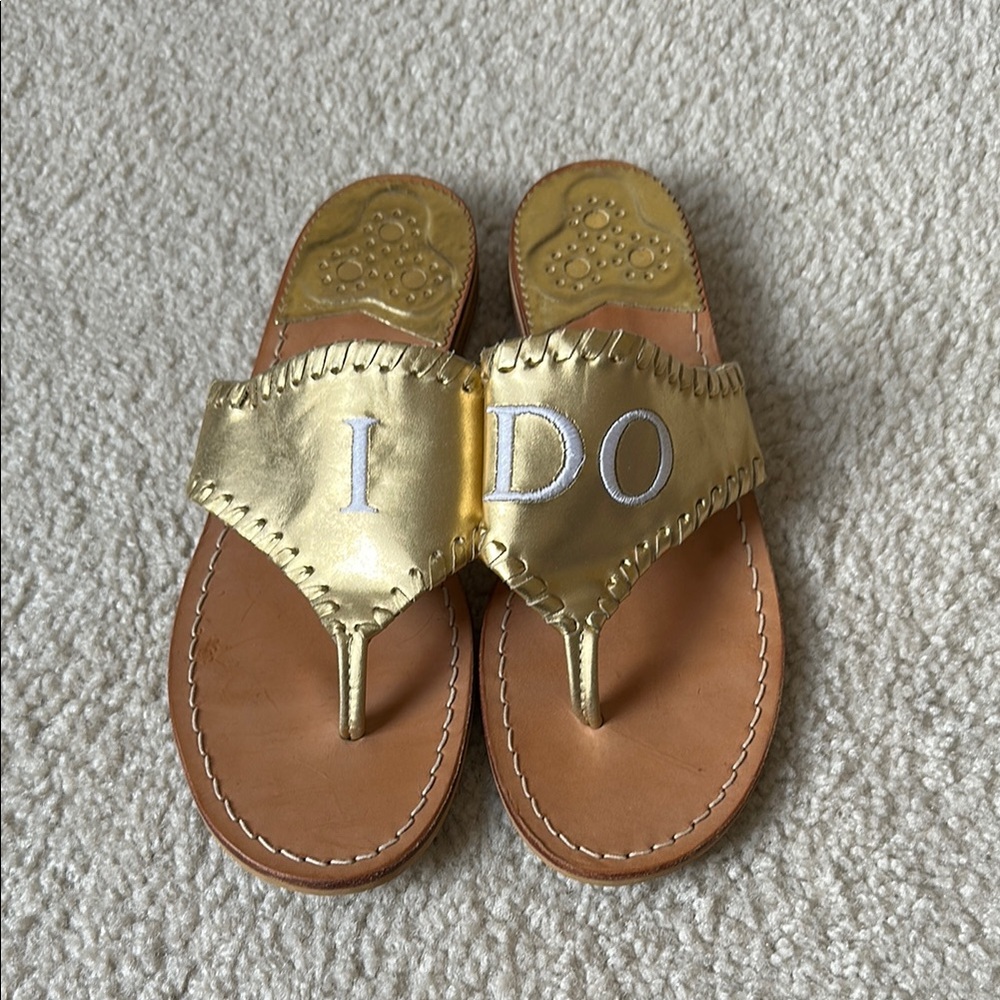 Gold 'I DO' Sandals